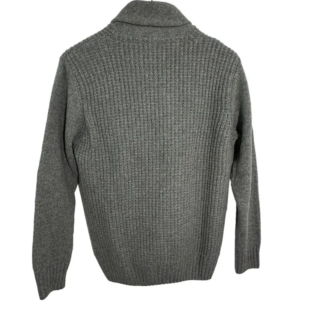 DANIELE BLASI‎ Mens Gray Wool Blend Shawl Collar Italy Made Sweater L
